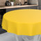 Wachstuch-Tischdecke Tischdecke abwaschbar Wachstuch Garten-Tischdecke Outdoor Indoor Rund 140cm mit Saum Gelb