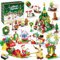 Advent Calendar 2024 Kids, Christmas Advent Calendar Building Blocks Toy with 24 Boxes Building Blocks 12-in-1 Santa Claus Building Blocks, 24 Days Christmas Countdown Holiday Gifts for Kids Adult