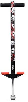 Crystals Pogo Stick for Kids, Boys and Girls – Foam Handle, Spring & Anti-Slip Foot Pegs for Safe, Fun Exercise – Max Weight 35kg (SKULL BOUNCE)