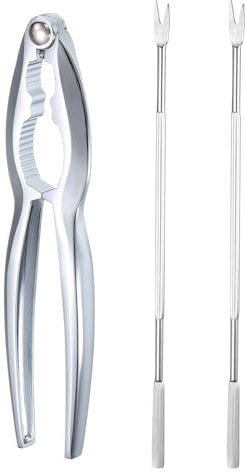 Sourcingmap Crab Leg Crackers and Tools, Stainless Steel Crab Nut Crackers and Forks Tools Set for Lobster, Crab, Crawfish, Prawns and Shrimp Seafood Easy Opener Shellfish Picks Knife