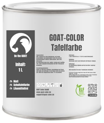 GOAT Color Tafelfarbe Dunkelgrau 1 L – Abwaschbare, Beschreibbare Wandfarbe – Kreidetafel Lack für Innenbereich