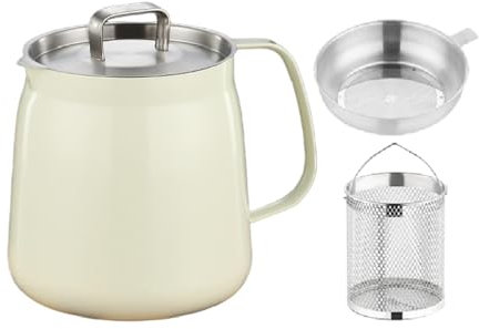 rockible Olla de acero inoxidable 304 de 1,5 l/50 para colar aceite, incluye cesta y colador.