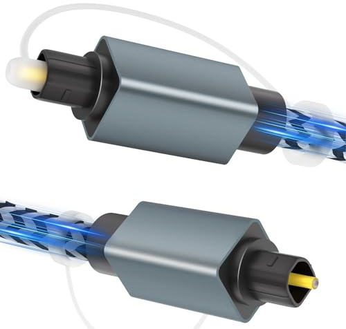 Cavo audio ottico Toslink da 3m,cavo audio digitale ottico S/PDIF - [intrecciati,placcati oro,rivestimento in alluminio]Cavo in fibra ottica per soundbar,TV,impianto stereo,home theater,Xbox/PS4,Sonos