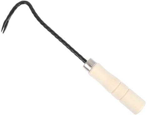 WEKADRIN Estirpatore Manuale Erbacce con Manico in Legno Utensile Professionale in Acciaio per Diserbo Profondo e Rimozione di Tarassaco e Cardi in Giardino