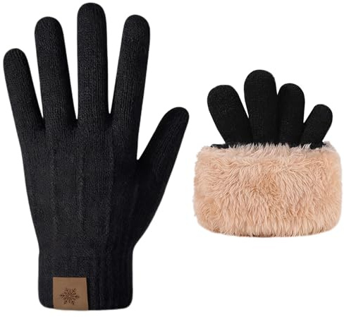 LUFFLOK Gants d'hiver, Noirs Gants Chauffants sous Gants à Écran Tactile Gant de Cyclisme pour Hommes et Femmes, Gant Respirants pour Cyclisme, Course à Pied, Conduite, Randonnée (Noirs)