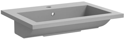 Vasque à Encastrer, Lavabo Encastré Évier Encastrable Salle de Bain en granit 600 x 450 x 120 mm Gris