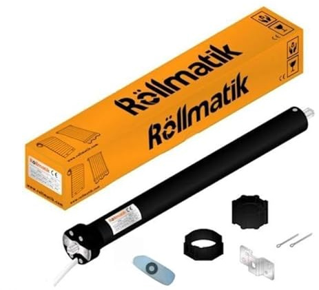 Rollmatik | Motore per Tapparelle Elettriche Portata 60Kg 30Nm con Telecomando. Finecorsa Meccanici. 6 Fili Predisposto per Pulsante SU/GIU Apertura Automatica Persiane -