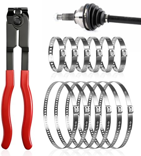 Set di 12 fascette stringitubo con pinza stringitubo in acciaio inox, fascette stringitubo regolabile, per la maggior parte delle auto