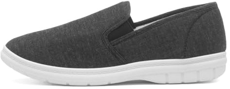 Hobos Mens Charcoal Slip On Gusset Canvas Shoe