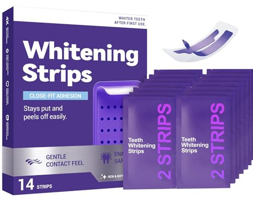 Strisce Sbiancanti per Denti Professionali, Tecnologia Viola Correttiva del Colore, Sbianca i Denti con Facilità e Ottieni un Sorriso più Bianco in Breve Tempo 14 Strisce