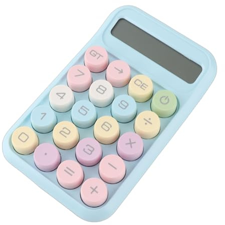 RIZGHWOY Vetenskaplig Miniräknare, 10-siffrig LCD-Display, Mekanisk Knapp, Bärbar Miniräknare, med ABS-material och Tydlig Display, för Tentor och redovisningsuppgifter. (Blå)