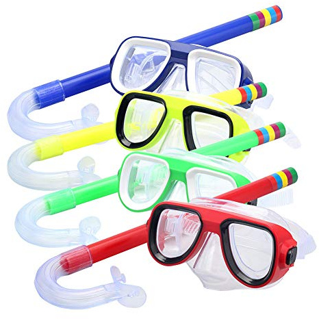 1set Enfants en Sécurité Plongée en Apnée Masque De Plongée sous-Marine + Snorkel Set Piscine Set Sports Nautiques pour Enfants 3-8 Ans Vert