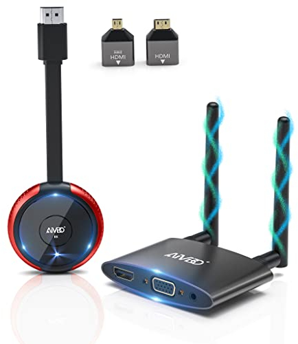HDMI Wireless 5G 4K, Wireless HDMI Transmitter and Receiver, Drahtlos Extender Funkübertragung für VGA&HDMI Dual Screen von Laptop/Kamera/PS5 zu HDTV/Monitor/Beamer, Unterstützt YouTube 165FT