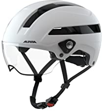 Alpina SOHO Visor - Hochwertiger, Leichter & Individuell Anpassbarer Fahrradhelm Mit Visier Für Erwachsene, White matt, 51-56 cm