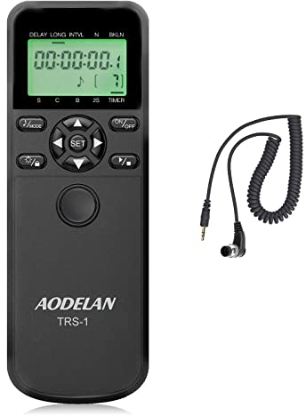Disparador remoto compatible con cámaras digitales Nikon SLR, cable mando a distancia con temporizador de intervalo, luz de larga duración, función de imagen en serie y pantalla LCD