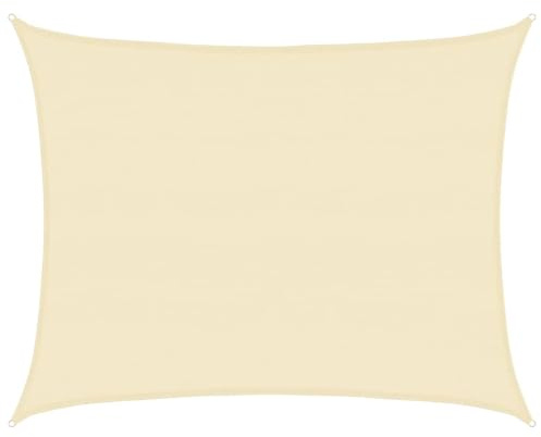 vidaXL Sonnensegel Sonnenschutz Windschutz Sonnendach UV Schutz Sonnenschutzsegel Schattenspender Garten Terrasse Balkon 160g/m² Creme 6x8m HDPE