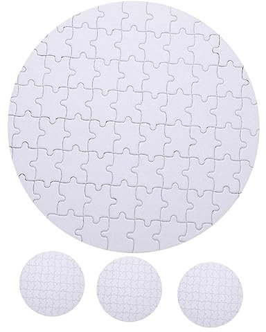 SAFIGLE 4 Stück Sublimations Puzzle Aus Holz Leeres Selbstgemacht Transferpuzzle Für Wärmeprägung Rund Kreativ Für Kinder Und Bastelspaß Personalisierbar Für Fotos Und Geschenke