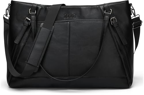ELLE Leisure Luxe 33L Vegan Leather Weekender Duffel Bag | Black