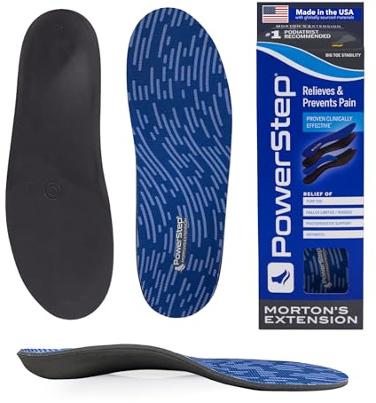 PowerStep Morton's Extension Carbon Fiber Orthotic Insole, Turf Toe, Foot Fractures, Hallux Rigidus, Bunions, Clinically Proven Arch Support, Unisex, Shoe Inserts, Made in the USA (M 10-10.5, W 12)