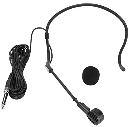 Trådbunden Mikrofon 6,35 Mm Anslutning 5 M Kabel ABS öronhängande Mikrofon Headset Mikrofon Karaoke Högtalarförstärkare för Lektioner
