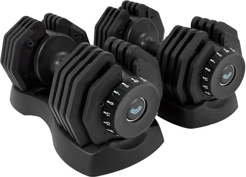 BRAINGAIN 17-in-1 Verstellbares Kurzhantel-Set 40 kg Paar | Platzsparende Verstellbare Gewichte für das Heimfitnessstudio | Mehrere Kurzhanteln in Einem | Intelligente Klick-Technologie