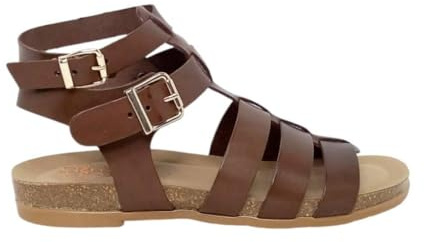 Porronet Sandalias bio planas Romana Silvia 315 en moka - Mujer color: Moka talla: 39