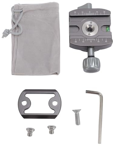 ZenithAur Base de Abrazadera para trípode panorámico de 360 ​​​​Grados Abrazadera de liberación rápida Gris Accesorio para Equipo de fotografía con Nivel de Burbuja