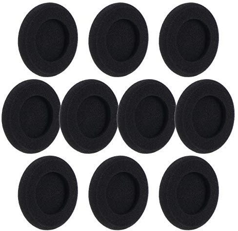 WiMas 5 Paar Kopfhörer Ohrkissen, Schaum Ersatz Ohrpolster Kissen, 50mm Kopfhörer Abdeckungen, Schwammohrpolster, Schwarz