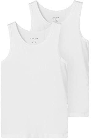 NAME IT Jungen Nkmtank top 2p Noos Unterhose, Bright White, 158 - 164 EU