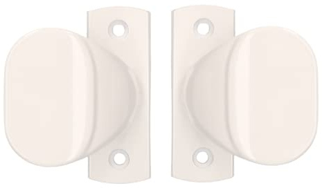 KOTARBAU® Juego de 2 pomos para puerta, Manillas de puerta con placa corta, Manillas de aluminio ZnAl - blanco, 2 Manetas, Manijas diseño clásico, Manillas con pomo