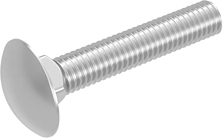 SECCARO Tornillos de bloqueo M8 x 45 mm, acero inoxidable V2A VA A2, DIN 603/ISO 8677, cabeza redonda plana con ángulo cuadrado, rosca completa, 20 unidades
