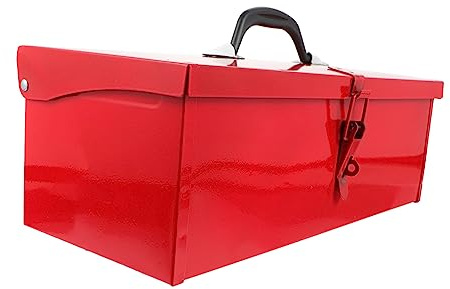 DOITOOL 1 X Blechkasten Blech-Werkzeugkasten Schwarze Aufbewahrungsbehälter Traktor-Werkzeugkasten Auto- Reparatur-