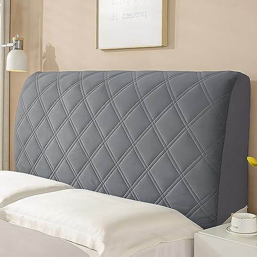 KAYBTNT Copri Testata Letto Universale, Copertura Testiera Letto Matrimoniale, Fodera Protezione Elastica Lavabile per Decorazione Camera, Addensare Anti-Graffio Anti-Polvere,Dark Gray,180cm