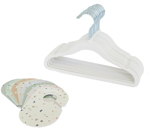 3 Sprouts Set Armadio Bambini, 15 Grucce e 8 Divisori, Crema e Terrazzo