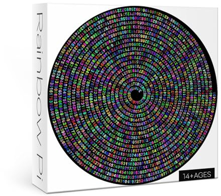 IdeaBazar - Pi Day Puzzle for Adults, 1000 Pieces, Round, Rainbow, Modern, Expert Level, 1 Set, 1 Piece, Ages 16+
