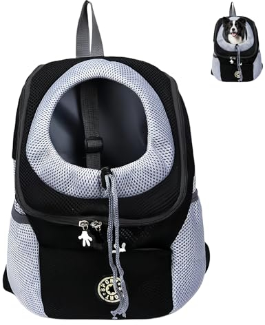 Hunderucksack Katzenrucksack, Katzentransportbox, Hundetragetasche Reisen Katzen Rucksack Tragetasche Hund Für Kleine Mittlere Hunde Katzen Atmungsaktive Für Wandern Radfahren Freien (Schwarz)