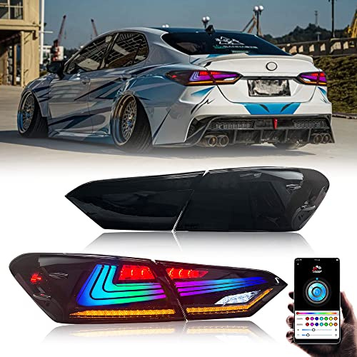 T T-ABC New Taillights Compatible with 2018-2026 Toyota Camry Tail Light SE LE TRD XSE XLE Nightshade Hybrid Rear Lights Assembly 8th 9th Gen Accessories Custom Back Replacement (T2R 18-24 LX Style)