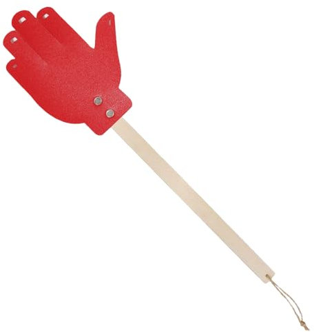 Matamoscas de cuero, matamoscas en forma de palma, matamoscas largo y resistente con mango de madera, matamoscas manual para interiores, matamoscas para insectos al aire libre, moscas, abejas, mosquit