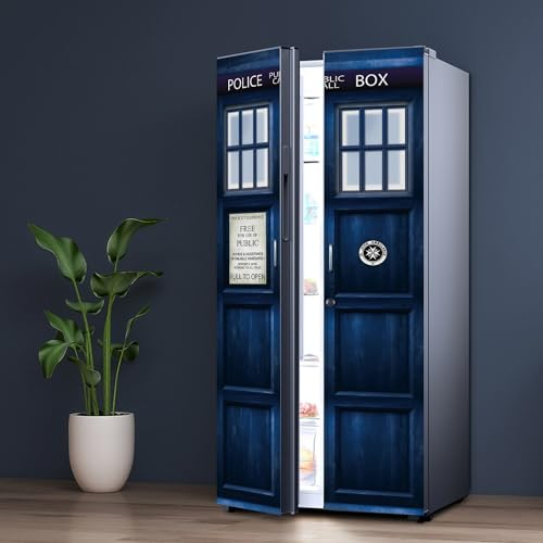 Self-Adhesive Dr Who The Tardis Printed Vinyl Door Wrap Sticker Decal, Fridge Sticker Poster Art Wall Paper,34.6x78.7/88x200cm