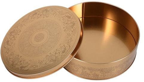 Luxshiny Round Cake Pan 6.6 Inch Tinplate Box for Baking Cakes Cookies Desserts Oven Safe Multi-Use Decorative Storage Container for Parties Weddings