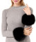 QIBZI Handschuhe & Fäustlinge für Damen,Mit schwarzem Fell verzierte Ärmel, Handschuhe mit winddichten Manschetten, Armbänder mit imitiertem Fuchspelz, warme Ärmel und Handgelenke