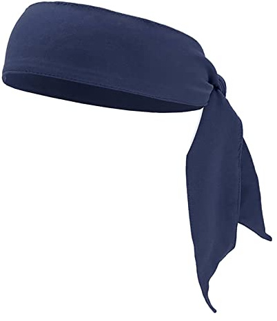 Worparsen Fascia per capelli sportiva da uomo, fascia per capelli da pirata, assorbimento del sudore, accessorio traspirante, a prova di umidità, sciarpa per la testa da pirata, per tennis, blu navy