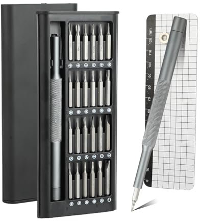 Juego de Destornilladores de Precisión – Mini Kit de Herramientas con Puntas Torx y Tri-Wing – 27 en 1 Set de Reparación de Precisión – Para Móviles, PC, Portátiles, MacBook, iPhone, PS4, PS5, Gafas