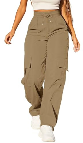 Pantaloni Cargo Donna Sportivi Elasticizzati Cargo Pantalone Larghi Casual Traspiranti Pantaloni Con Muti-Tasche Con Tasche Laterali Vintage Pants Baggy Trekking Combattimento Pantalone Comodi