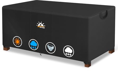 Zettum 127 x 76 x 45 CM Funda de mesa de café Jardín, Impermeable Cubierta para Muebles de 600D Oxford en Revestimiento de PU, Tela Protector para Rectangular Mesa Anti Viento Cubierta Mesa Anti-UV