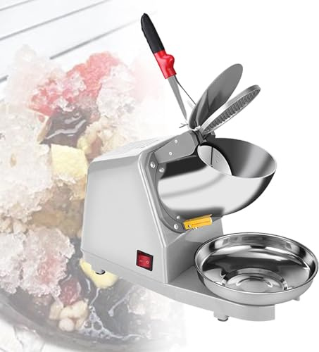 Tritaghiaccio elettrico con doppie lame in acciaio inox, alta efficienza fino a 85 kg all'ora, per uso domestico e commerciale
