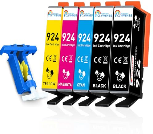 CLYWENSS Cartucce compatibili 924 per HP OfficeJet Pro 8122e, 8120e, 8120, 8132e, 8124e, 8125e, 8130e, 8134e, 8135e, 8138e, 8139e, 8122, 8123, 8125, 8128, 8130. 8132 Cartucce per stampante 8133 8134