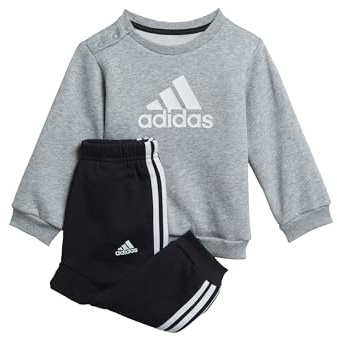 Adidas H28835 I BOS LOGO JOG Baby set unisex-baby Top:medium grey heather/white Bottom:BLACK/WHITE 6-9M