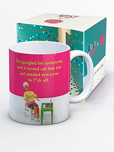 Bold & Bright - Hilariously Funny Mugs - 'Googled Symptoms'- Cheeky Novelty Gifts for Ladies Women Friends- Gift Boxed Mug - Perfect Birthday Present - Quality 10oz Stoneware Mug