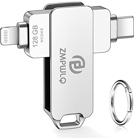 Apple-MFi 128GB Chiavetta-USB-C-iPhone-Pendrive-per-Apple-Pennetta-Lightning-USB-per-iPhone-Memoria-Esterna-Backup-iPhone-Flash-Drive Chiavetta-Type-C-Trasferimento-Foto per iPhone/iPad/Android/Mac